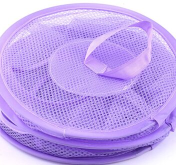 30X11 Inch Wasserij Mesh Opknoping Opslag Pocket Slaapkamer Deur Muur Kast Thuis Organizer Tassen Opvouwbare Nest Mand Beha 3 Tier # P7 Paars