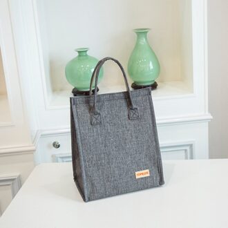30x25X16CM Oxford Thermische Lunch Tas Draagbare Handtas Vrouwen Koeler Voedsel Picknick Tas Aluminium Geïsoleerde Kids School Bento Lunchbox grijs