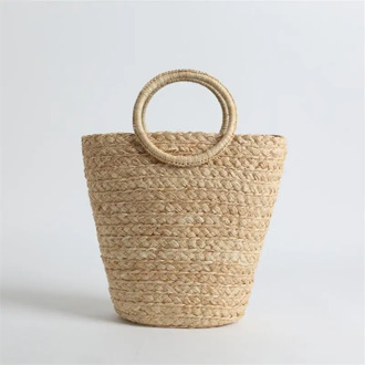 30x26CM 2020 Women Original Wallet Rattan Bag Raffia Grass Bucket Bag Straw Bag Crochet Bag Knitting Straw Bag a7310