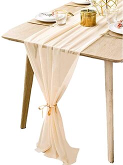 30X305Cm Bruiloft Witte Chiffon Tafelloper Tafelkleed Cover Stoel Sash Party Decor Stoel Sash Party Decor Banket stoel Sash geel