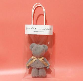 30X30Cm Koraal Fluwelen Fleece Beer Handdoek Met Zak Absorberende Gezicht Handdoek Bruiloft Business badkamer Handdoeken grijs