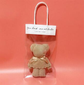 30X30Cm Koraal Fluwelen Fleece Beer Handdoek Met Zak Absorberende Gezicht Handdoek Bruiloft Business badkamer Handdoeken khaki