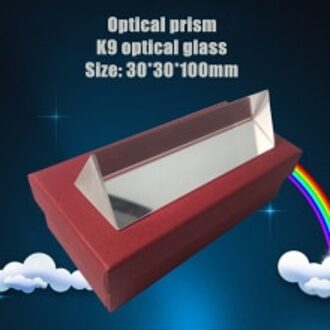 30X30X100Mm Driehoekig Prisma Natuurkunde Onderwijs Breking Spectrum Rainbow K9 Optische Glazen Prisma Kinderen Student