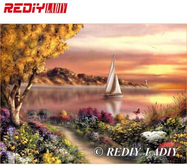 30x40cm 3D Nauwkeurige gedrukt crystal kralen borduren kit Boot in zee beadwork ambachten handwerk kralen kruissteek APT612