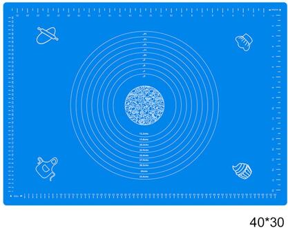 30X40Cm Siliconen Cake Deeg Gebak Fondant Rolling Cutting Mat Bakken Pad Pastry Boards Cookie Decorating Gereedschap Blauw