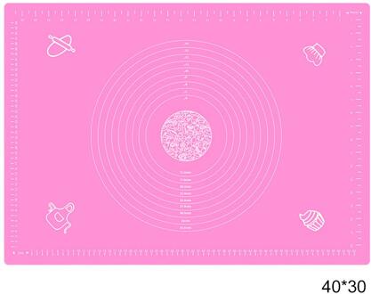 30X40Cm Siliconen Cake Deeg Gebak Fondant Rolling Cutting Mat Bakken Pad Pastry Boards Cookie Decorating Gereedschap Roze
