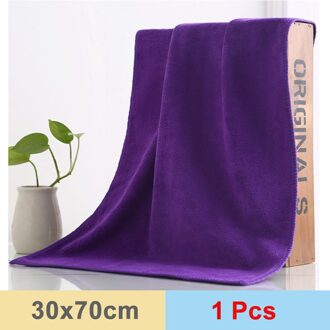 30X70 Cm Auto Wassen Microfiber Handdoek Car Cleaning Drogen Doek Zomen Car Care Doek Detaillering Car Wash Blue paars/Grijs Handdoek paars 30x70x1pcs