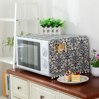 30X90Cm Machine Protector Print Accessoires Katoen Linnen Stofdicht Nordic Met Steekzakken Home Decor Magnetron Deksel