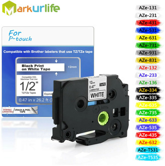 31 color tze Label Tape Compatible Brother P-touch Printers Tze231 TZe-231 12mm for Brother P Touch Tze PT Labeler tz231 tze 231