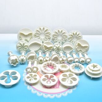 31 Stks/set Plunger Fondant Cutter Cake Tools Diy Cookie Biscuit Cake Sneeuwvlok Mal Set Bakvorm Gebak Gebak Winkel