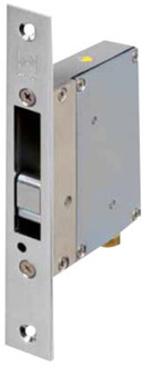 310KL Elektrische inbouw schuifdeuropener type 310 | spanningsloos ontgrendeld | sluitplaat 112 KL verzinkt | 24V= | DIN links en DIN rechts.