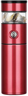 316 Rvs Thermos Met Thee Infuser 500Ml Glas Thee Thermos Cup Mok Vacuüm Cup Fles Kolven Thermische Mok water Fles rood Thermos Cup