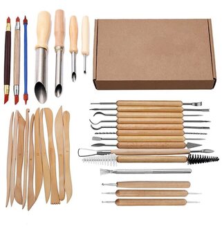 31Pcs Arts Crafts Clay Sculpting Gereedschap Set Carving Tool Kit Aardewerk & Keramiek Houten Handvat Boetseerklei Gereedschap