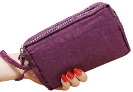 31Pinshang Lady Handtas Telefoon Portemonnee Pakket 3 Lagen Handtas Doorsnede Clutch Bag Grote Capaciteit Tassen Voor Vrouwen ZK30 donker paars