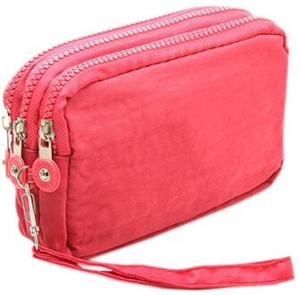 31Pinshang Lady Handtas Telefoon Portemonnee Pakket 3 Lagen Handtas Doorsnede Clutch Bag Grote Capaciteit Tassen Voor Vrouwen ZK30 watermeloen rood