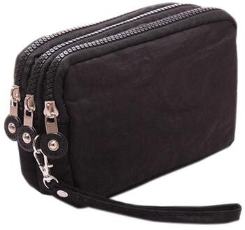 31Pinshang Lady Handtas Telefoon Portemonnee Pakket 3 Lagen Handtas Doorsnede Clutch Bag Grote Capaciteit Tassen Voor Vrouwen ZK30 zwart