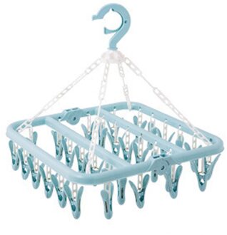 32 Indoor Sokken Droogrek Clips Plastic Opvouwbare Kleerhanger Droger Winddicht Sokken Ondergoed Rek Kinderen Ruimtebesparend BU