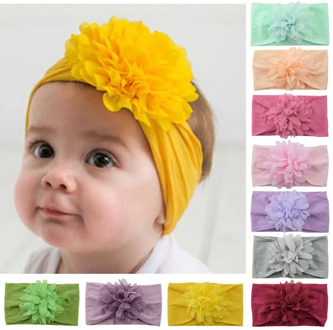 32 Nylon Colors Baby Flower Headband for Girls Spring 2020 Kids Soft Elastic Round Head Wrap Newborn Hairband Hair Accessories