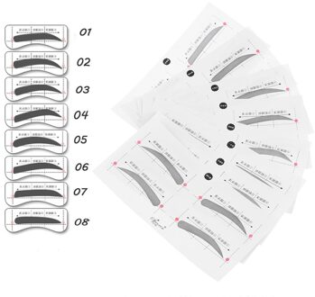 32 paren/set Professinal Mode Wenkbrauw Sjabloon Stickers Eye Brow Wenkbrauw Stencils Tekening Kaart Stencil Makeup Tools 8 Soorten