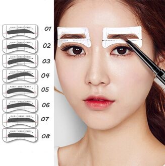 32 Paren/set Professinal Mode Wenkbrauw Sjabloon Stickers Eye Brow Wenkbrauw Stencils Tekening Kaart Stencil Makeup Tools