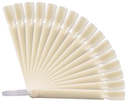 32 Pcs Nail Tips Plastic Valse Nail Art Fan Board Tips Stick Opvouwbare Display Praktijk 10 Cm X 5.5 Cm X 1 Cm amber