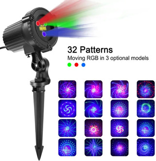 32 RGB Christmas Laser Light Projector Outdoor Garden Waterproof DJ Laser Christmas Tree Villa House Holiday Lights