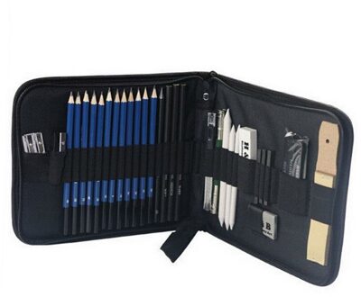 32 Stks/set Professionele Potloden Houtskool Graphite Sticks Gum Puntenslijper Extender Art Schetstekening Kunstenaar Gereedschap QJY99