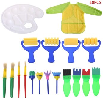 32 Stks/set Wasbare Spons Schilderij Borstels Set Tool Voor Kids Kinderen Peuter Vroege Onderwijs Speelgoed Art Supplies L29k 18