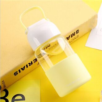 320 ML Leuke Waterfles Milieuvriendelijke Waterfles Met Siliconen Case Draagbare Glas Water Met Touw Meisjesachtig Kleur