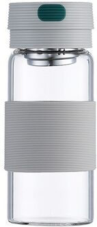 320Ml/400Ml Mode Glazen Flessen Leuke Water Flessen Met Filter Draagbare Touw Glas Cup Voor Meisjes Student leuke Sap Melk Cup grijs / 320ml