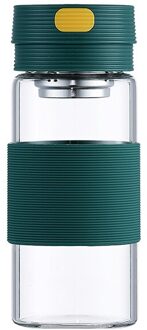 320Ml/400Ml Mode Glazen Flessen Leuke Water Flessen Met Filter Draagbare Touw Glas Cup Voor Meisjes Student leuke Sap Melk Cup groen / 320ml