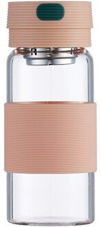 320Ml/400Ml Mode Glazen Flessen Leuke Water Flessen Met Filter Draagbare Touw Glas Cup Voor Meisjes Student leuke Sap Melk Cup roze / 320ml