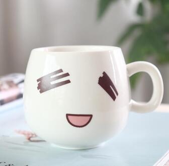320ml Fun Leuke Gezicht Mokken Wit Aardewerk Keramische Cup Koffie Melk Mok Met Handvat stijl 5