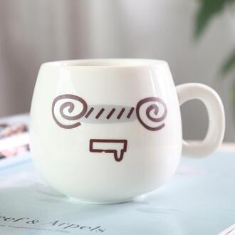 320Ml Fun Leuke Gezicht Mokken Wit Aardewerk Keramische Cup Koffie Melk Mok Met Handvat stijl 8