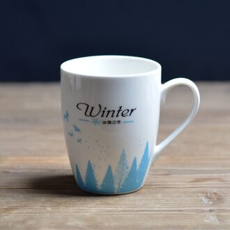 320ML Keramische eenvoudige landelijke wind mok bone china huishoudelijke water cup keramische cup melk cup kopje koffie reizen mok mokken X004