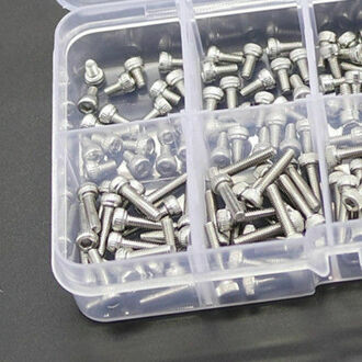 320Pcs M3 Rvs Hex Moeren Bolt Cap Socket Assortiment Kit Set Box