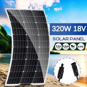 320W Semi-flexible Solar Panel 18Volt Solar Cell Cell Module DC for Car Yacht Light RV Boat Water Pump Outdoor Battery Charger