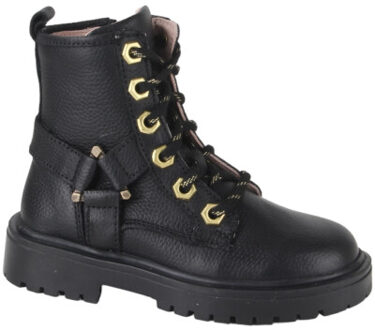 3246-589w2 meisjes veterboots Zwart - 25