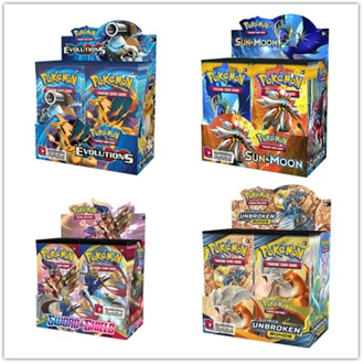 324pcs/box Pokemon cards TCG: Sun & Moon Evolutions Hidden Fates Sword Shield Booster Box Pokémon Collection Card Kid card toy