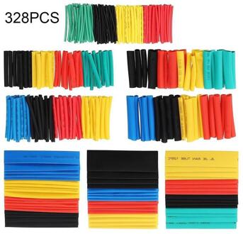 328Pcs Auto Diverse Elektrische Kabel Krimpkous Kabel Mouw Krimp Sleeve Bescherming Isolatie Automobiel Thermische C6N3