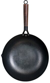 32Cm Chinese Traditionele Ijzeren Wok Non-stick Pan Kitchen Cookware Non-Coating Pan Met doos single pan