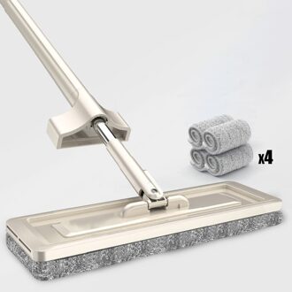 32Cm Magic Zelfreinigende Squeeze Mop Microfiber Spin En Gaan Platte Mop Voor Wassen Vloer Thuis Schoonmaken Tool badkamer Accessoires mop cloth-4stk