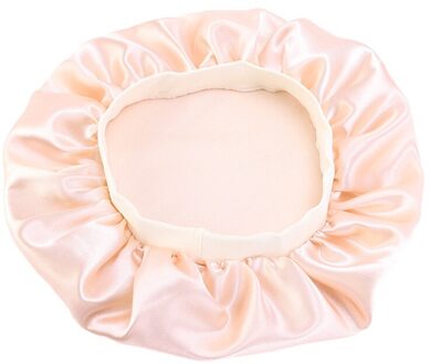 32Cm Passen Effen Satijn Motorkap Haar Styling Cap Zijde Lange Haarverzorging Vrouwen Night Slaap Hoed Hoofd Styling Wrap accessoires champagne