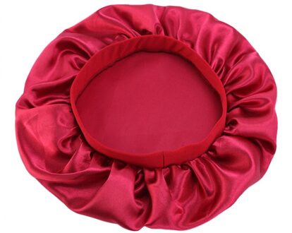 32Cm Passen Effen Satijn Motorkap Haar Styling Cap Zijde Lange Haarverzorging Vrouwen Night Slaap Hoed Hoofd Styling Wrap accessoires wijn rood