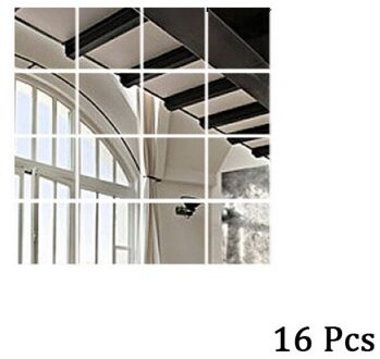32Pcs 15X15Cm Vierkante Spiegel Tegel Muurstickers Sticker Behang Diy Thuis Voor Slaapkamer Woonkamer Veranda decoratie Home Decor 16stk