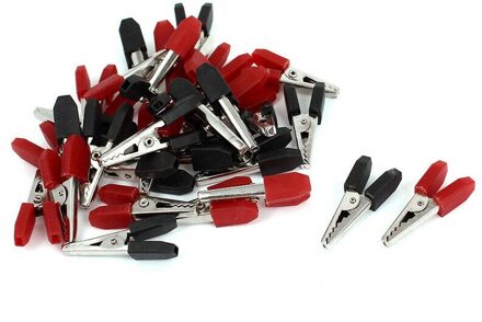 32Pcs Alligator Clip Terminal Test Elektrische Batterij Krokodil Klem Rood Zwart