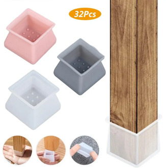 32Pcs Chair Leg Cover Silicone Caps Anti-Slip Feet Protect Bottom Pads Suitable for Table Legs of 2.8-4cm Стул, стол, коврик