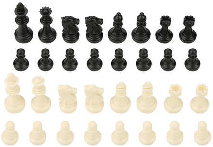 32Pcs Internationale Standaard Schaakspel Plastic Zwart Wit Vervanging Toernooi Schaakstukken Voor Schaakspel Cadeaus Voor Kinderen