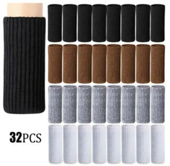 32PCS Knitted Chair Leg Socks Furniture Table Feet Leg Floor Protectors Covers