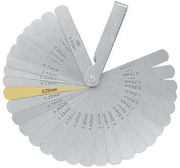 32pcs Range Finder Feeler Gauge Valve Teaching Feeler Gauge 0.04-0.88 mm Gap Size .0015-.035 Copper Sheet Brand New